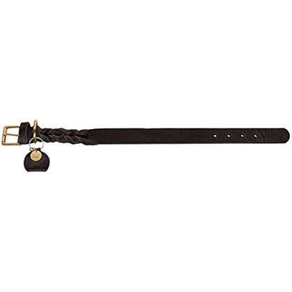 HUNTER Sansibar Solid Dog Collar Leather Heavy Duty Grippy Braided 60 (M-L) Black