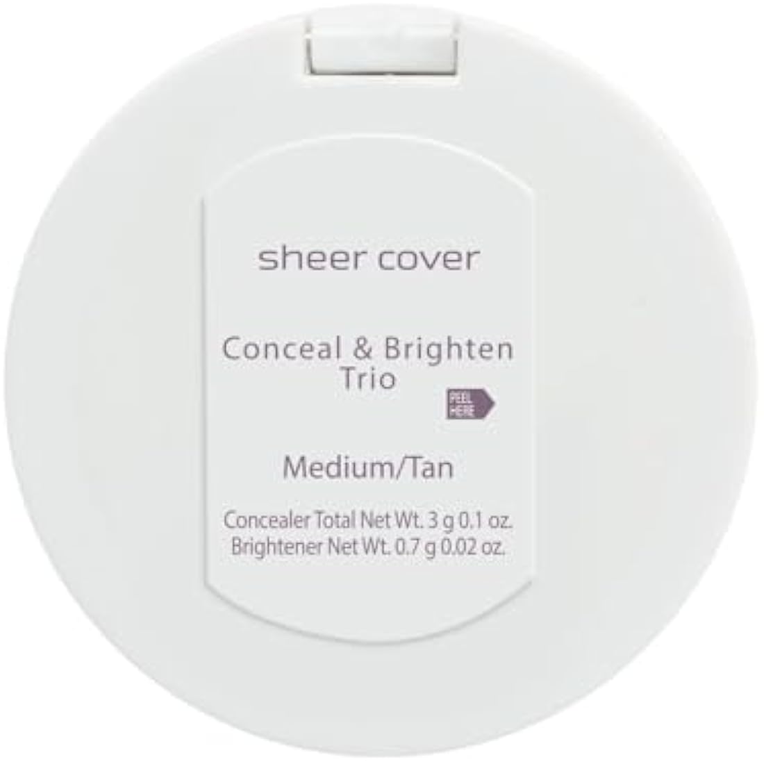 Sheer Cover Studio - Conceal and Brighten Highlight Trio - Two-Toned Concealers - Shimmering Highlighter - Medium/Tan Shade - With FREE Concealer Brush - 3 Grams