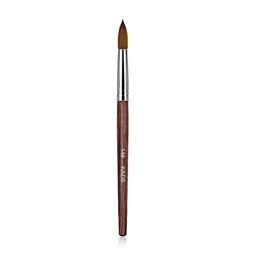 Red Wooden Nail Brush Kolinsky Sable Hair Nail Tool Acrylic Professional Nail Art Brush for UV Gel Polish (14#)