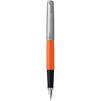 Parker Jotter Originals Fountain Pen | Classic Orange Finish | Medium Nib | Blue & Black Ink