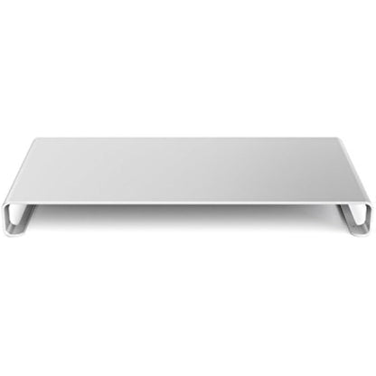 Desire2 Monitor Stand Riser, Silver Aluminium Metal Desk Shelf, Designed for iMac Stand, Macbook, Laptop Screen Riser, Slim Computer Stands, Printer, Office Organisation, Computer Accessories for Desk