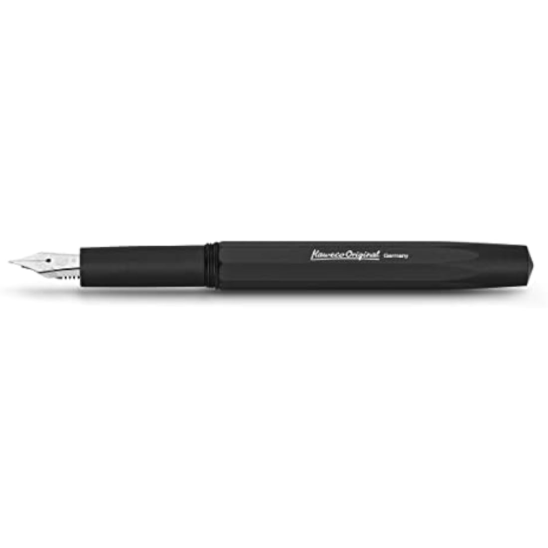 Kaweco ORIGINAL Fountain Pen 060 Black Chrome I Premium Aluminium Fountain Pen for Ink Cartridges I Exclusive Fountain Pen 13 cm I Nib: B (Broad)