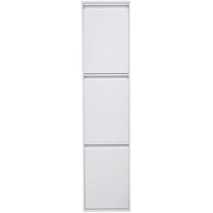 Arregui Basic CR301-B 3-Compartment Steel Trash and Recycling Bin | 3x17L (51L) | Kitchen Trash Bins | Recycling Bins for Home or Office | White