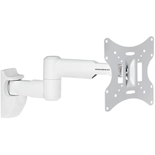 ProperAV White TV Wall Bracket for 23'' 24'' 28'' 32'' 37'' 40'' 42'' 43'' Tilt 20° VESA Max 200x200