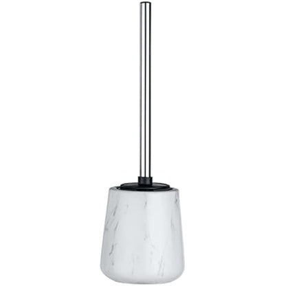LEIGHTON DENNY Adrada Toilet Holder with Silicone Brush, Ceramic, White, 39 x 12 x 12 cm