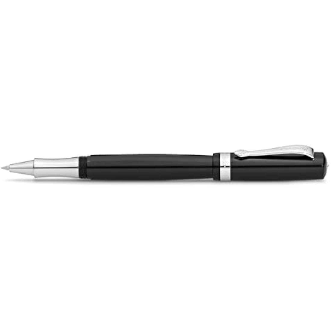 Kaweco STUDENT Gel/Ballpoint Pen Black I Pen Including 0.7 mm Rollerball Pen Refill in Classic Design with Ceramic Ball and Silver Details I Acrylic Gel Roller 16 cm
