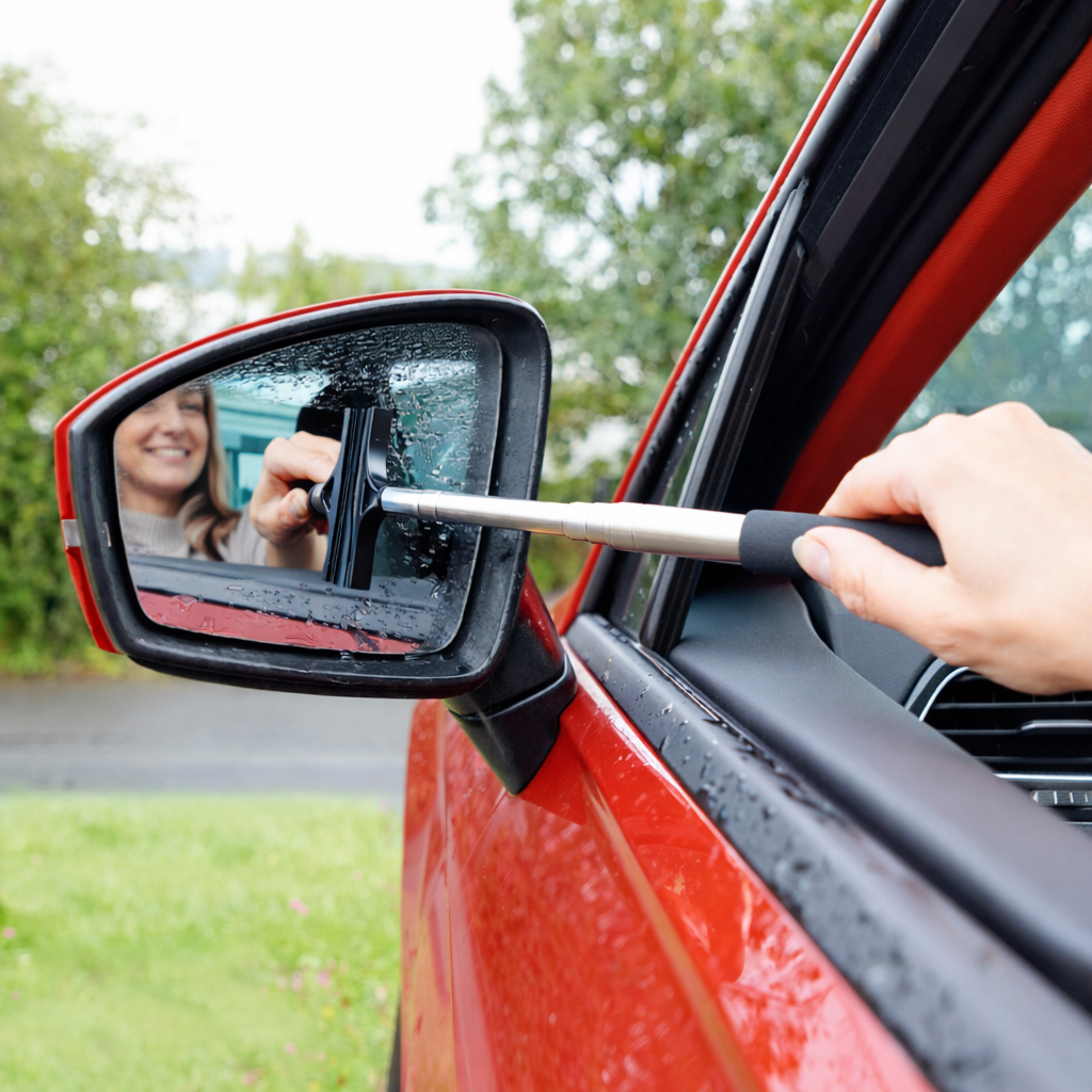 Telescopic Car Mirror Squeegee