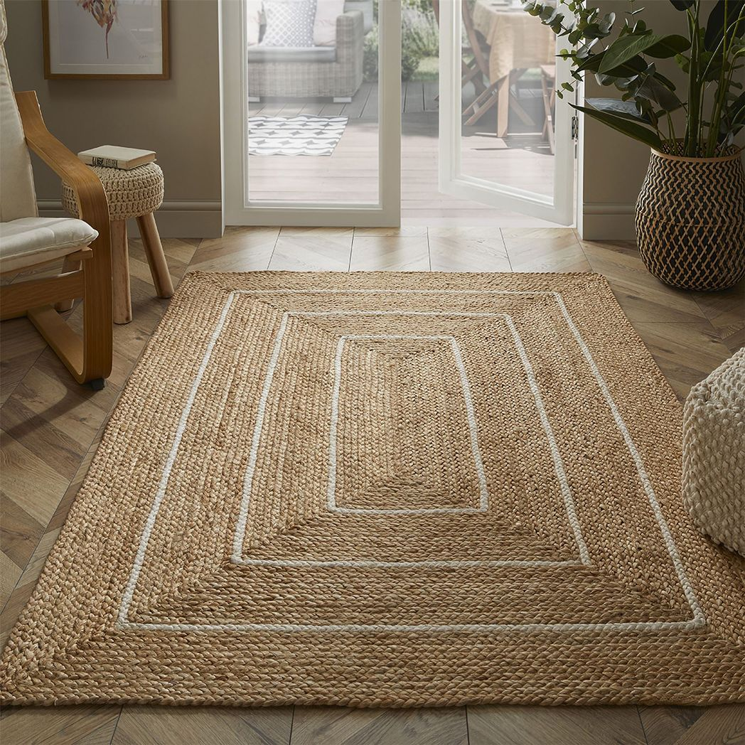 Prestbury Border Handbraided 120x170cm Natural Rug