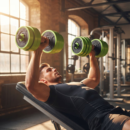 SPORTNOW 30kg 6-In-One Adjustable Weight Dumbbells Set, Barbell, Kettlebell, Push Up Stand - Green