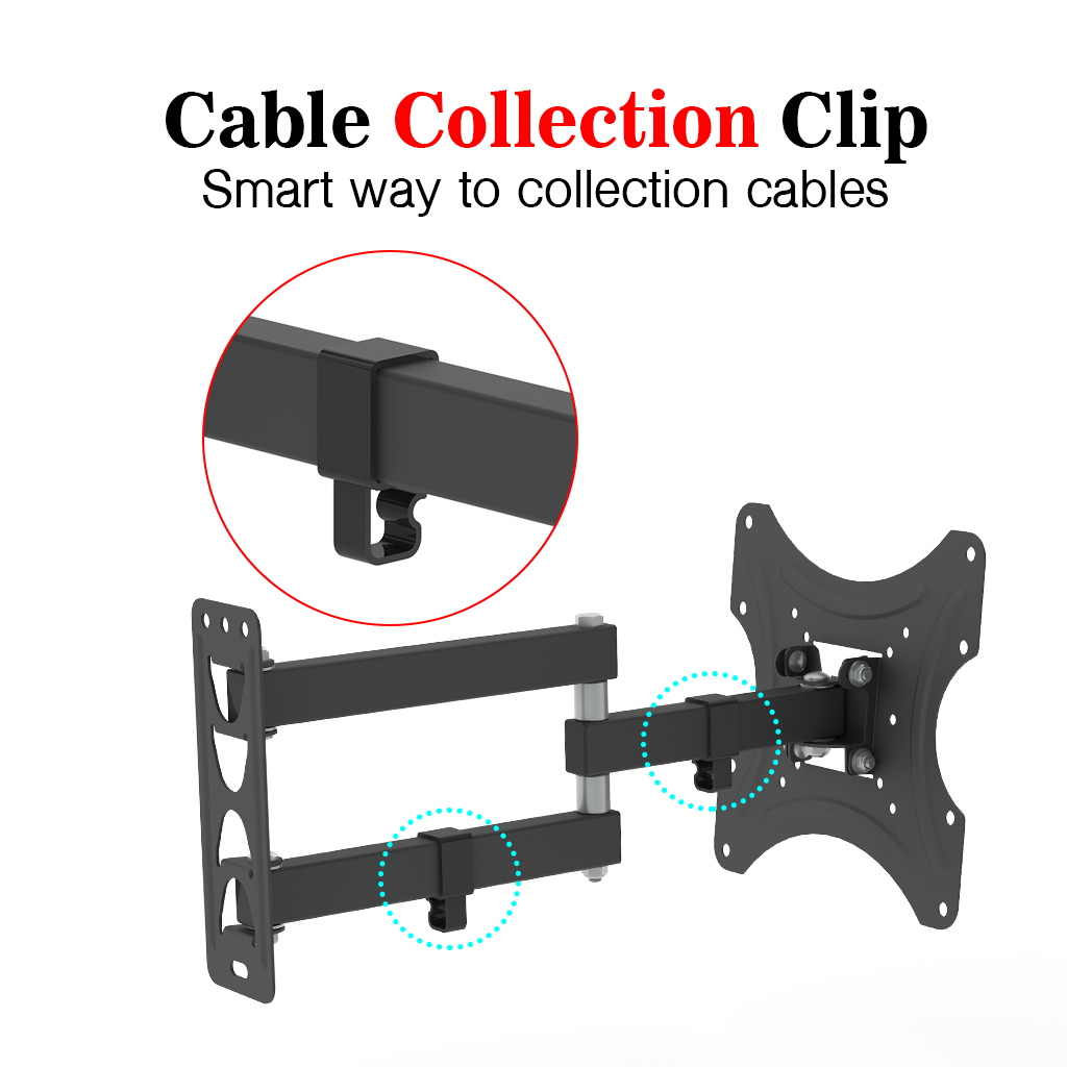 LEADZM 26-50" Adjustable Wall Mount Bracket Rotatable TV Stand TMX200 with Spirit Level