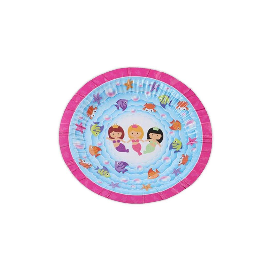 Mermaid Design 7Inch 12 Disposable Paper Bowls For Picnics, Parties & Barbecues