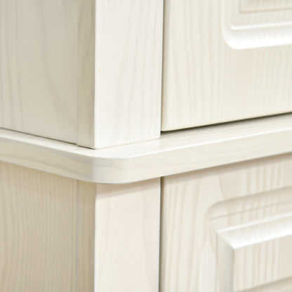 HOMCOM Tall Kitchen Cupboard, Kitchen Pantry Cabinet with 6 Shelves and Drawer, Cream White