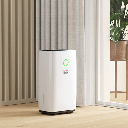 HOMCOM 20L/Day Portable Dehumidifier for Home, with LED Screen, Sleep Mode, 24H Timer, 4L Water Tank, Electric Air Dehumidifier for Damp Laundry Bedroom Basement