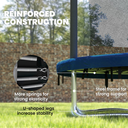 SPORTNOW 6ft Trampoline with Safety Enclosure Net, Steel Frame Outdoor Trampoline, with Edge, Safety Cover