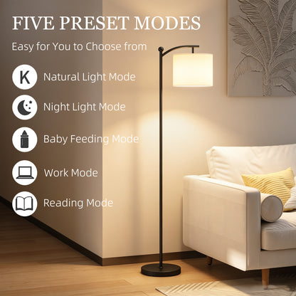 HOMCOM LED Floor Lamp with Remote Control - Black