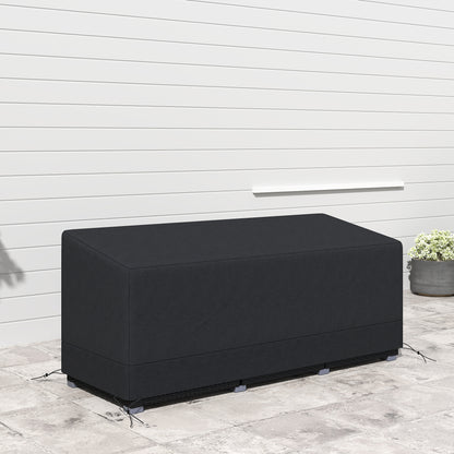 Outsunny Rectangular Patio Garden Furniture Cover Waterproof for 3 Seater Sofa Bistro Set, UV Resistant Protection 600D Oxford Fabric Rattan Lounge Clean Cover, 190 x 72 x 76cm, Black