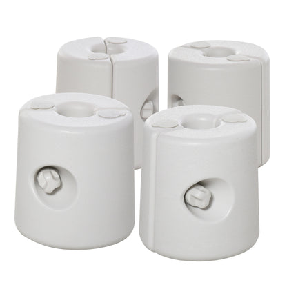 Outsunny 4 Pack 36 kg Gazebo Weights, Canopy Tent Weights with Rapid Clip, Gazebo Leg Weights Fill with Sand or Water, White