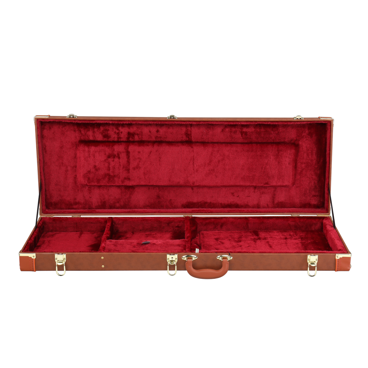 【Replace 82303602】 Electric Guitar Square PU Hard Case Fits ST TL Burning fire 170 Style Electric Guitar Brown