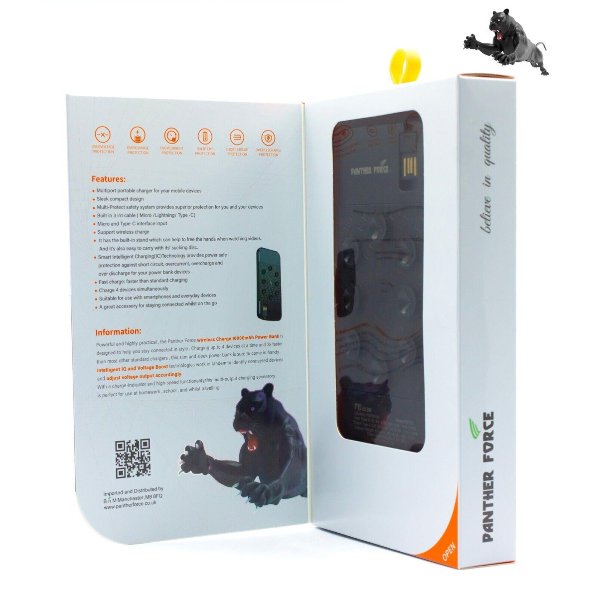 Panther Force 5 in 1 Wireless Charging 10000mah Power Bank