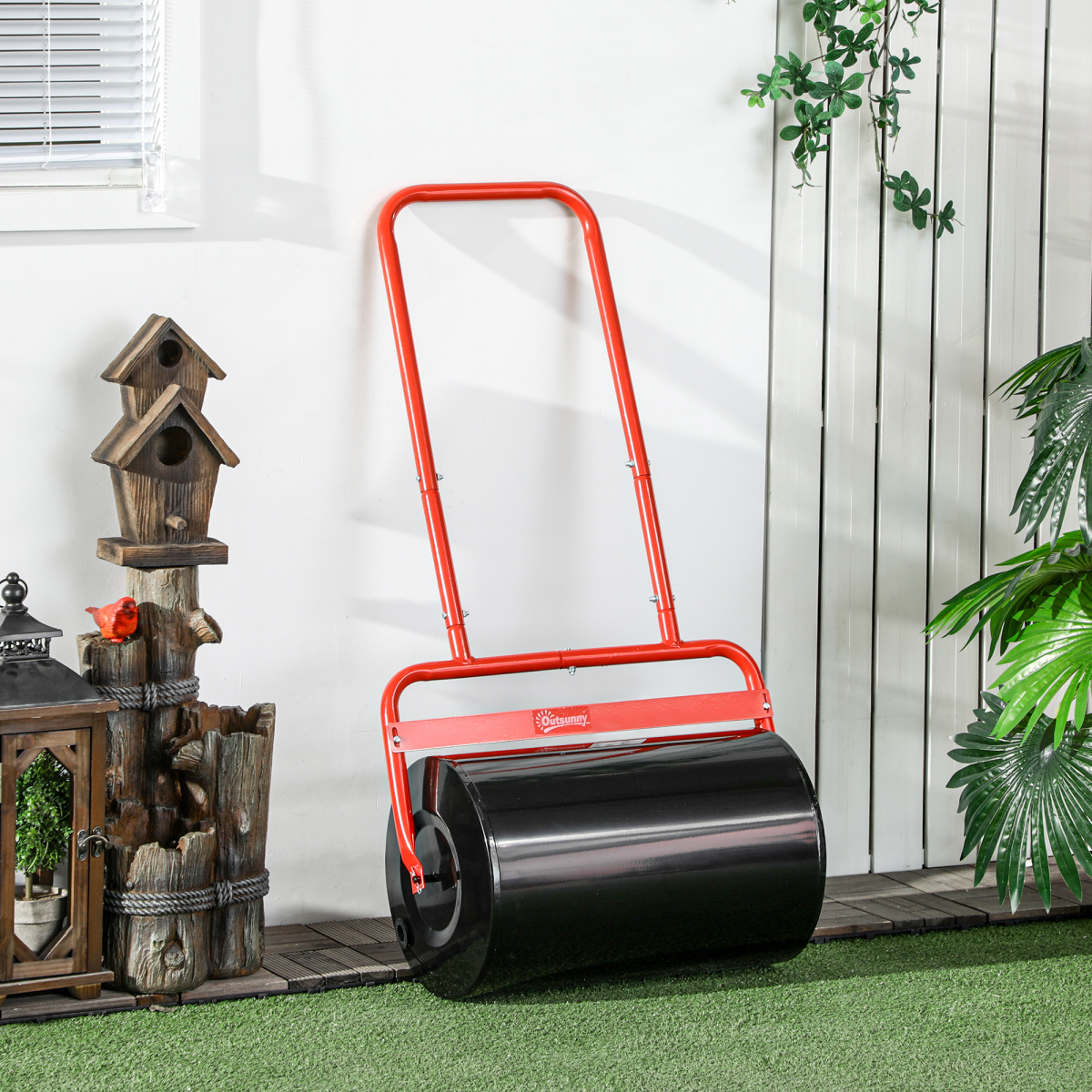 Combination Push/Tow Lawn Roller Filled w/ 38L Sand or Water Garden Outsunny