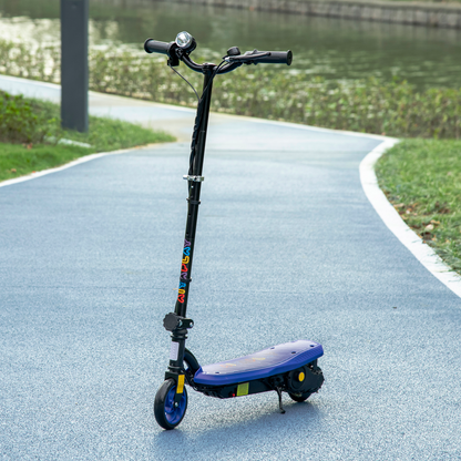 Folding Electric Scooter E-Scooter w/ LED Headlight, for Ages 7-14 Years - Blue