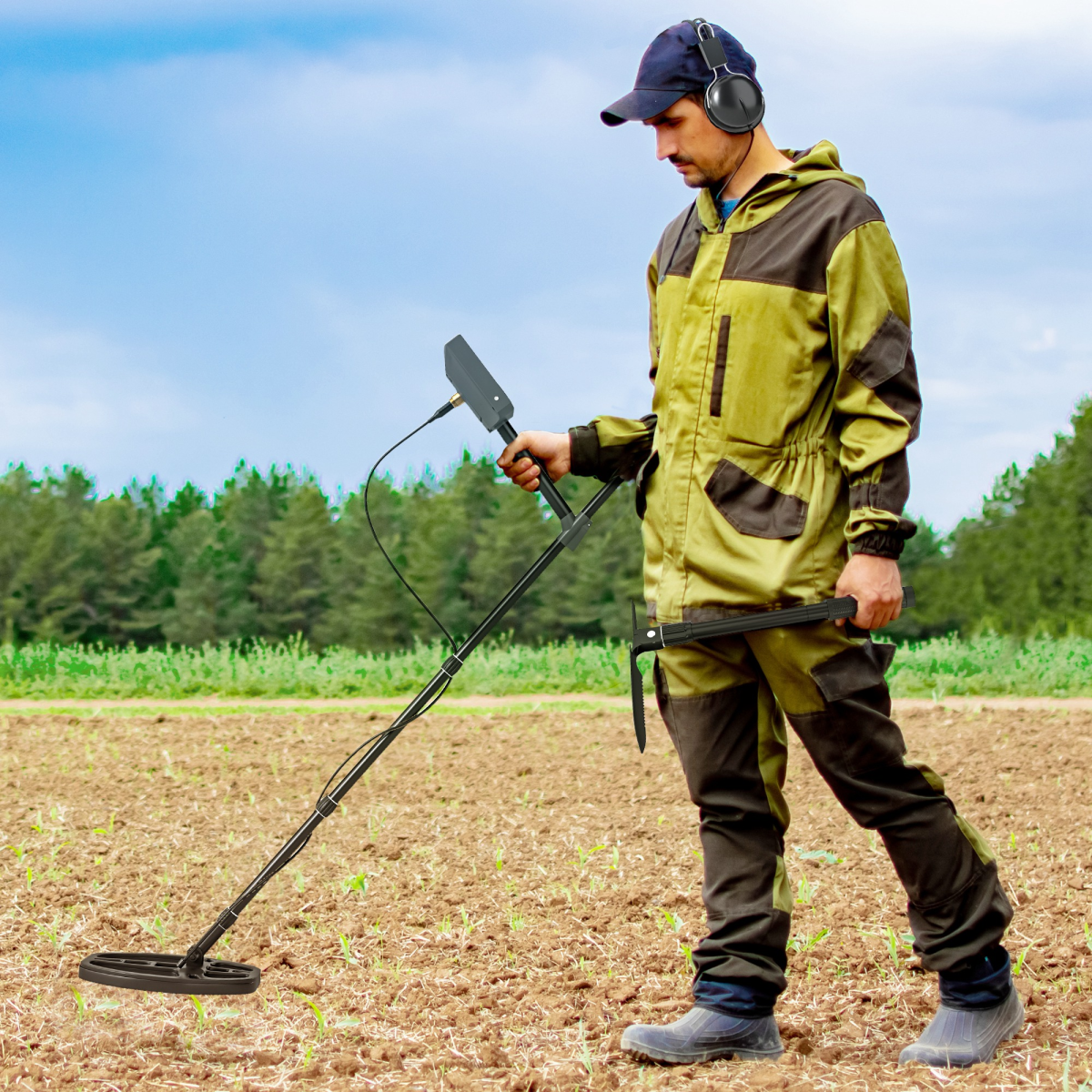 Outsunny Gold Metal Detector with DSP Chip and 5 Professional Modes