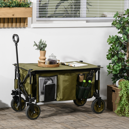 Folding Garden Trolley Collapsible Camping Trolley Steel with Folding Board
