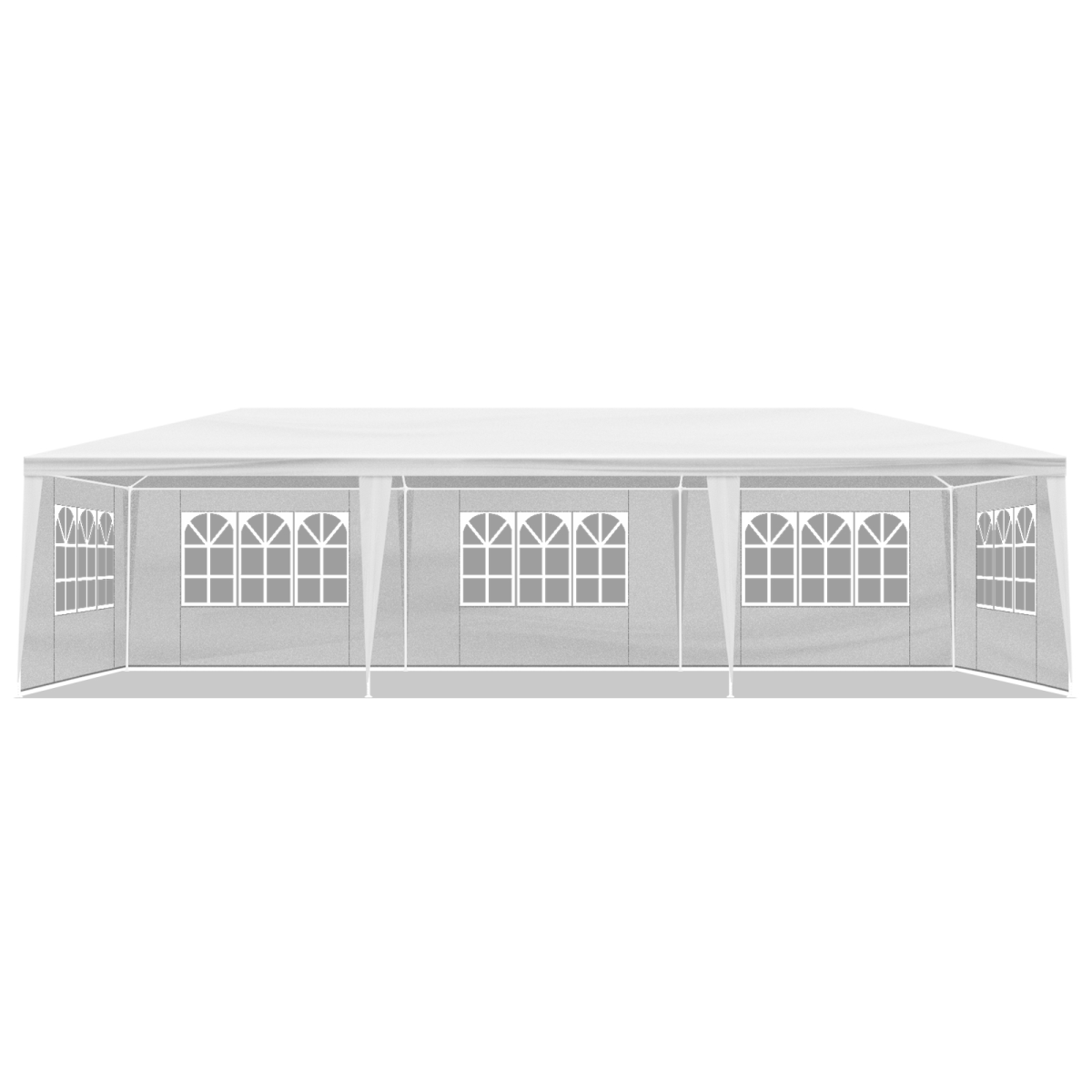 10'x30' Outdoor Party Tent with 8 Removable Sidewalls, Waterproof Canopy Patio Wedding Gazebo, White