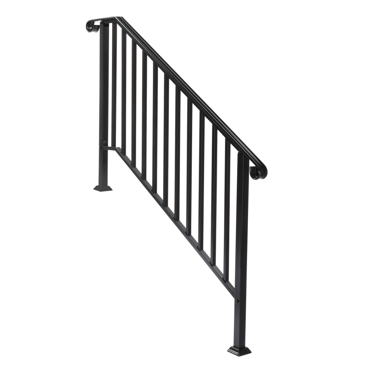 [Same Code：81504920  40310676]Artisasset Matte Black Outdoor 4 Level Iron Handrail