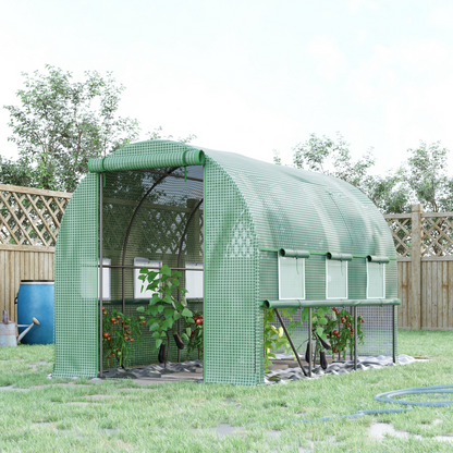 Large Outside Garden Plant Greenhouse Hot House w/ Zipped Doors Green