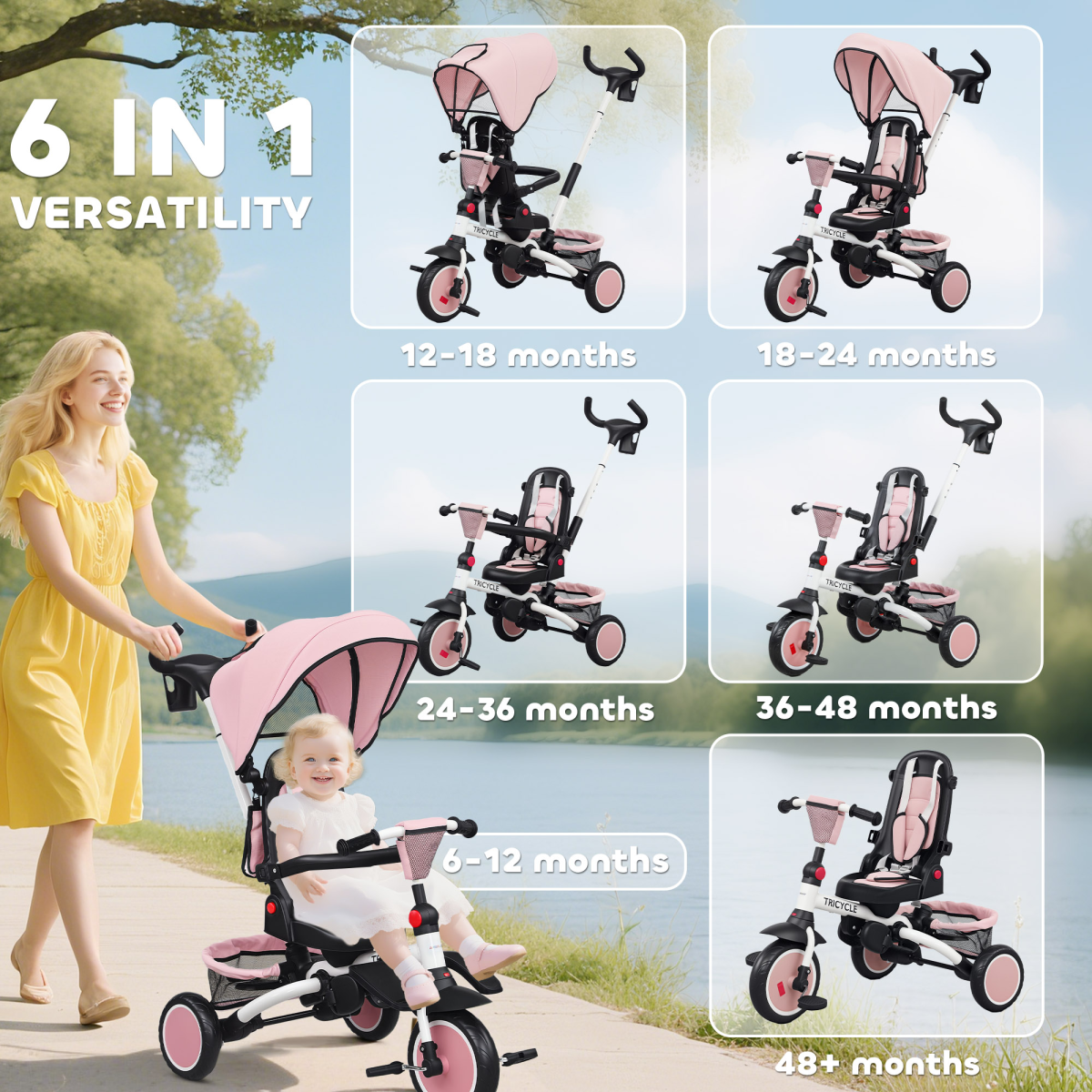 Kids Trike with Adjustable Backrest