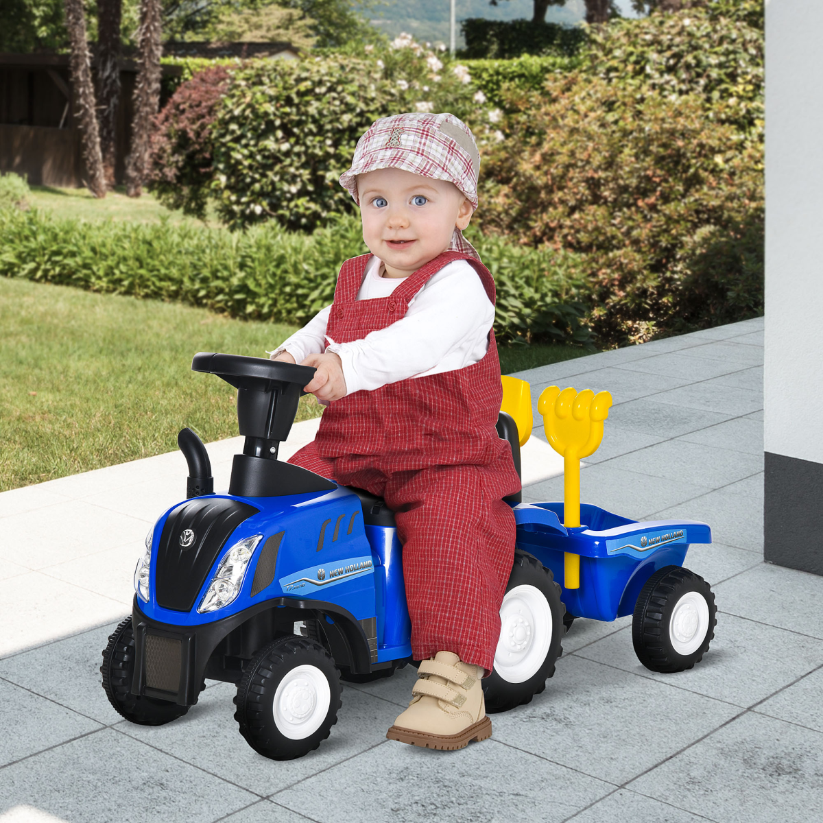 Ride On Tractor Toddler Walker Foot To Floor Slider 12-36 Months Blue HOMCOM