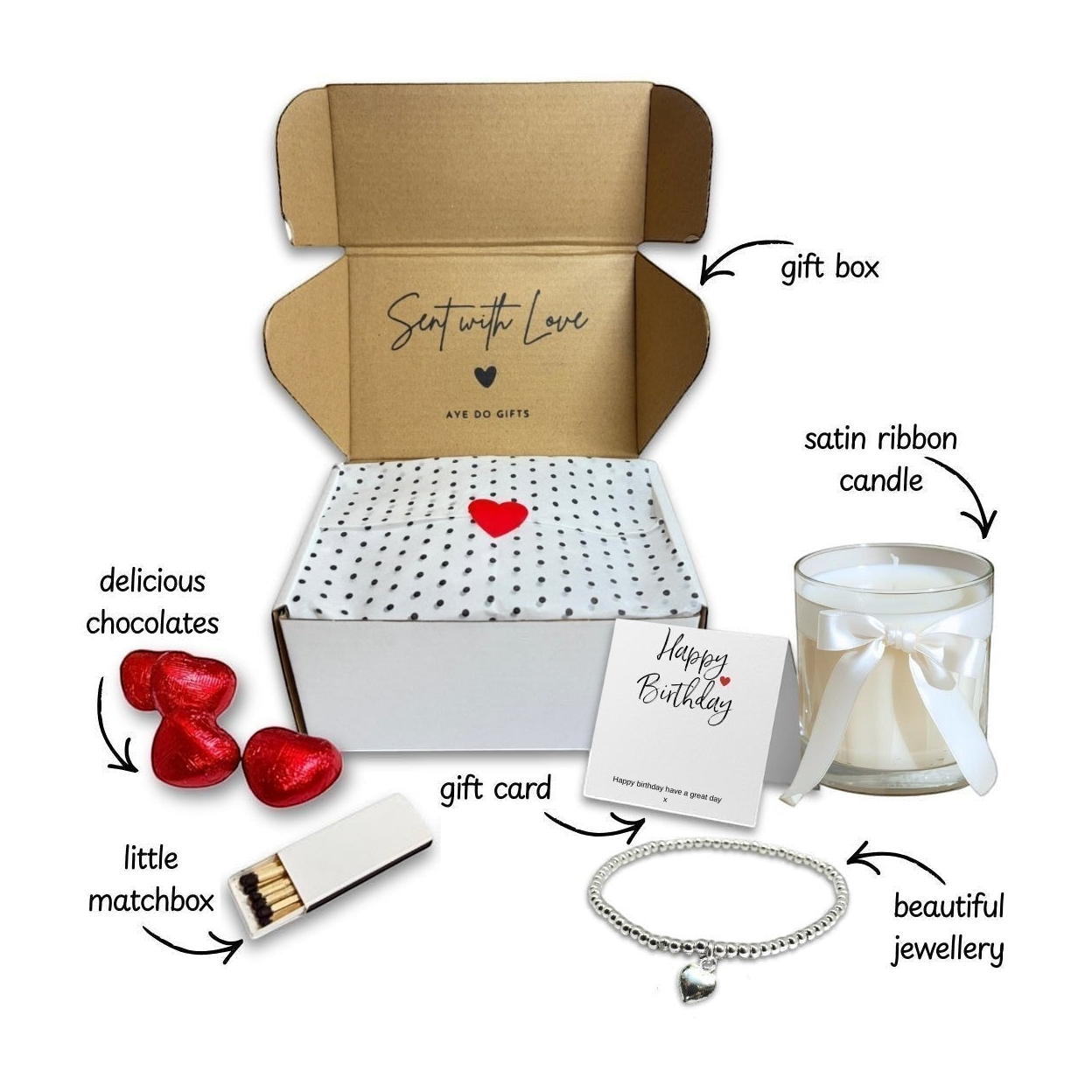Small Best Cat Mum Gift Hamper | Bracelet, Chocolates & Candle