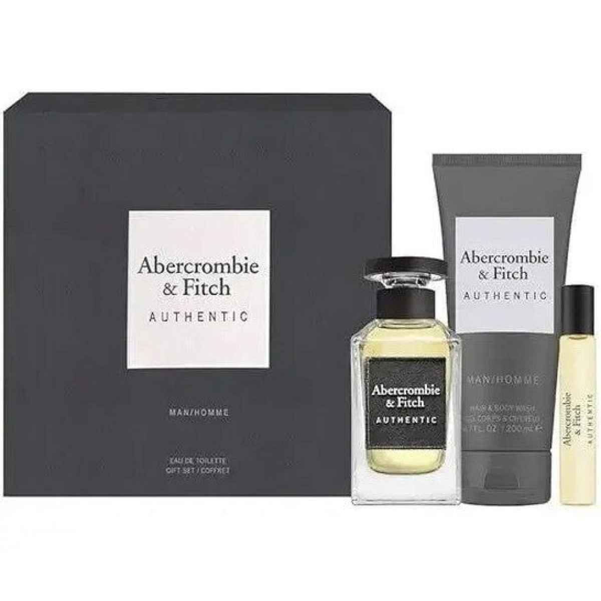 Abercrombie & Fitch Authentic Man Gift Set (Eau De Toilette 100ml  Eau De Toilette 15ml  Hair & Body Wash 200ml)