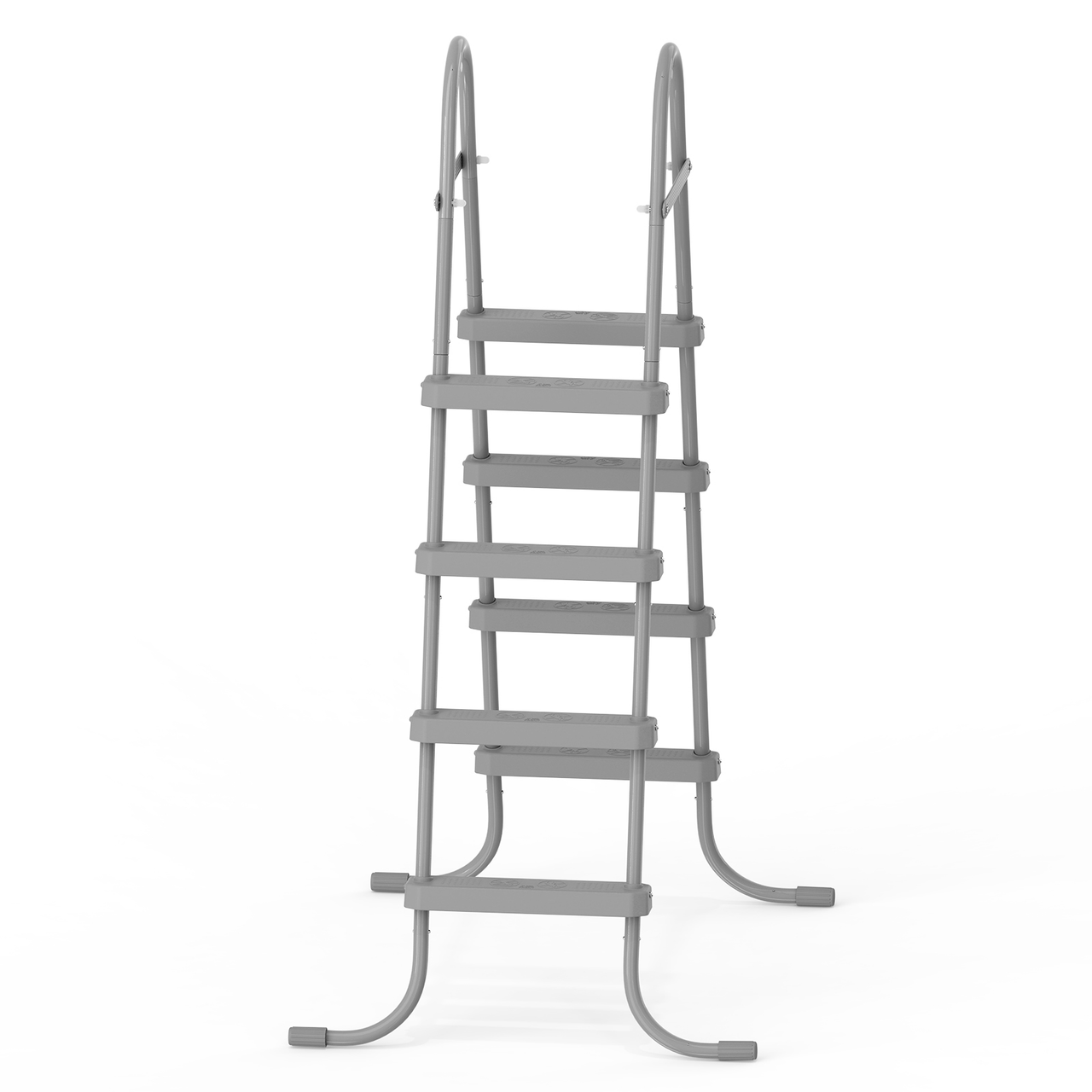 4-Step 52in Iron Pool Ladder (Gray Frame + Gray Steps)