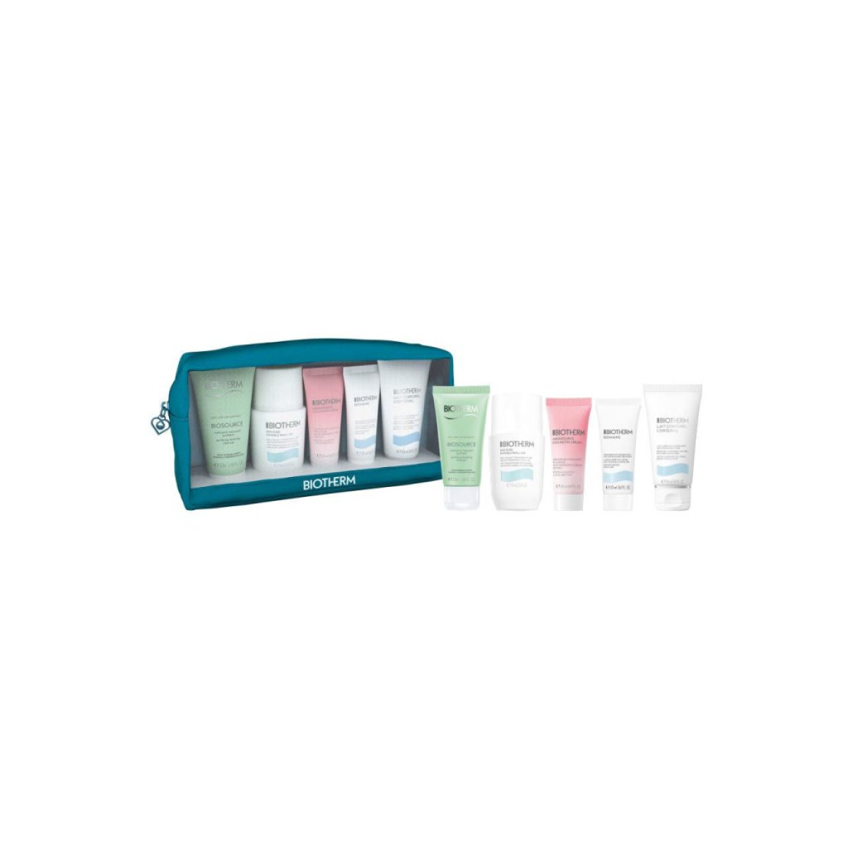 Biotherm Aquasource Set (Deodorant Roll-On 75ml  Foaming Cleanser 50ml  Biomains 20ml  Lait Corporel 50ml  Nutri Cream 20ml)