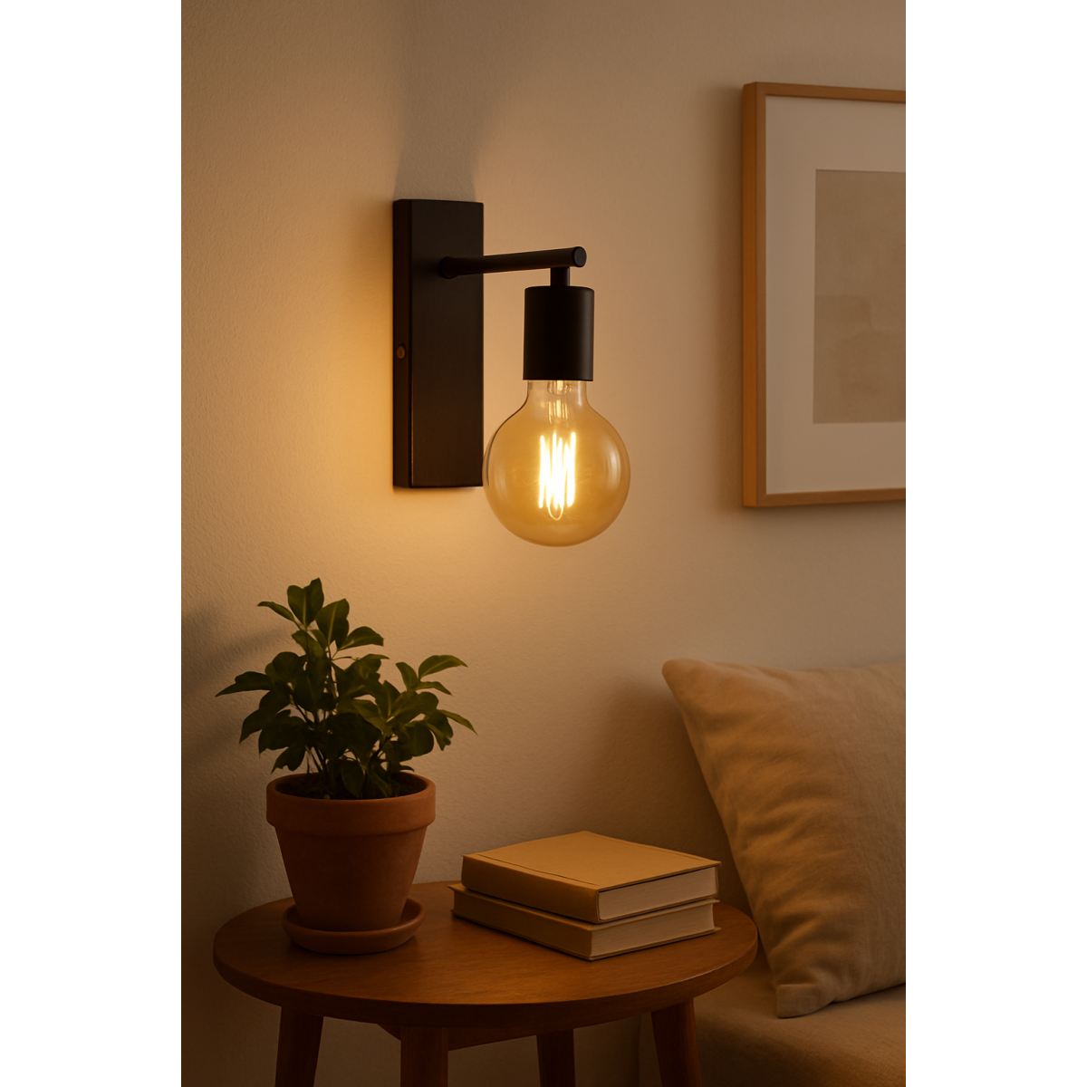 Wood base Wall Sconce E27 Screw Holder Industrial Lamp Retro Lights Black~1569