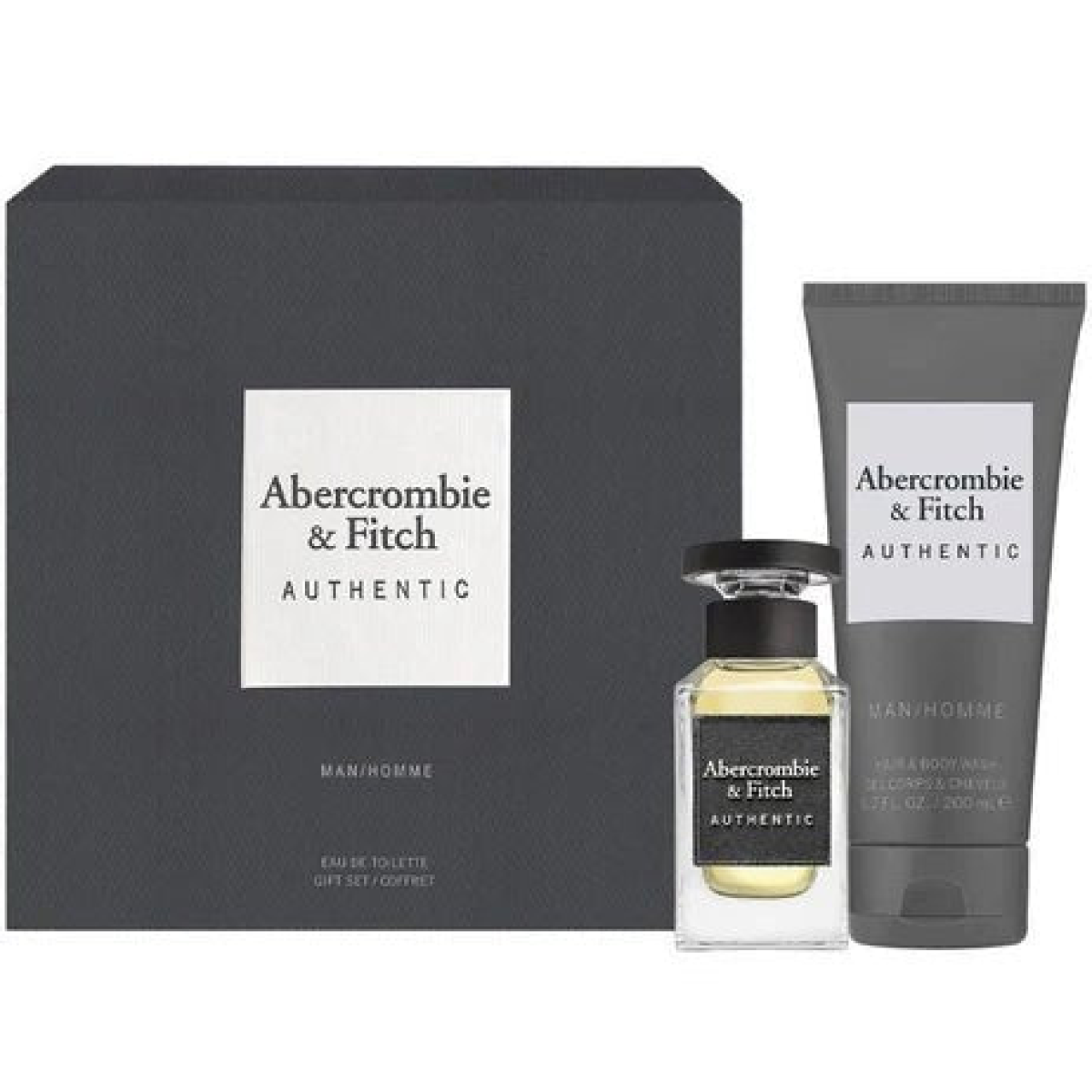 Abercrombie & Fitch Authentic Man Gift Set (Eau De Toilette Spray 50ml  Body wash 200ml)