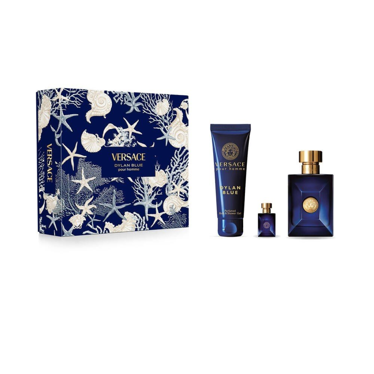 Versace Dylan Blue Gift Set (Eau De Toilette 100ml  Shower Gel 150ml  Eau De Toilette 5ml)