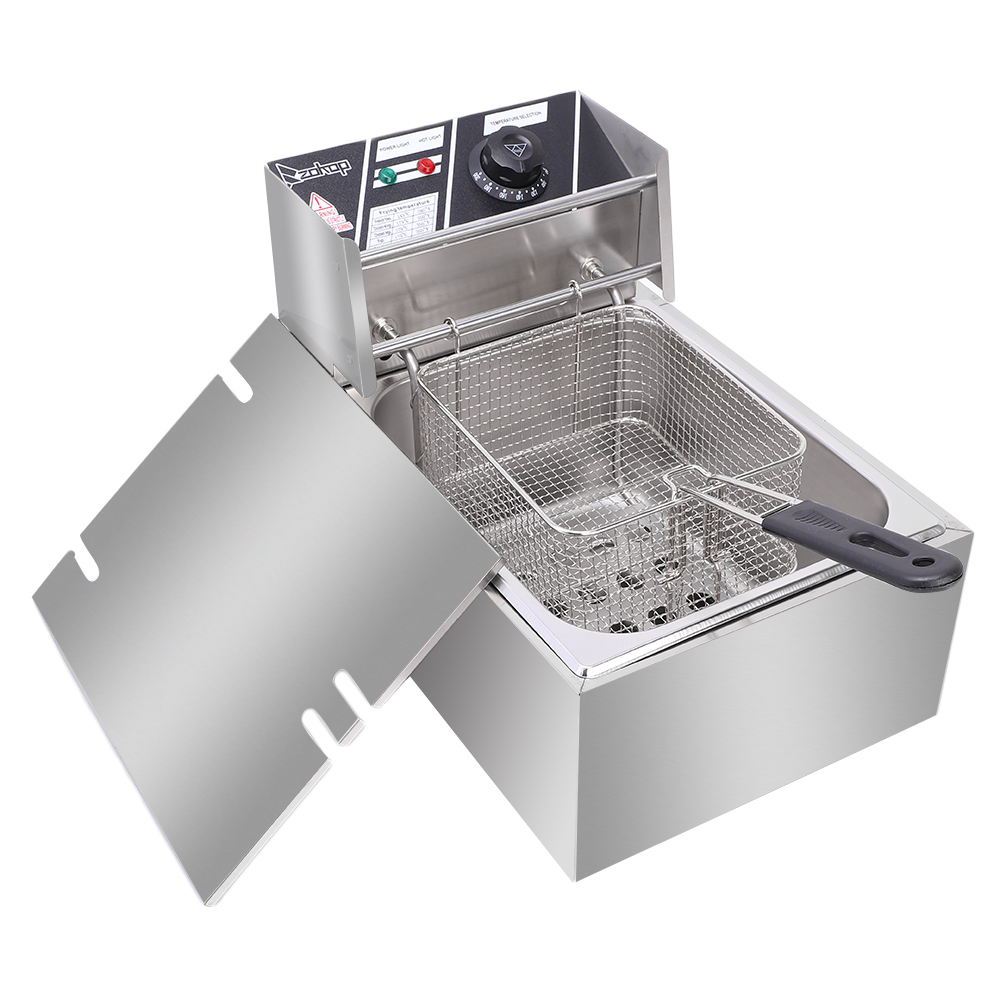 [Replace old code: 96063967] EH81 2500W 220-240V 6.3QT/6L Stainless Steel Single Cylinder Electric Fryer UK Plug