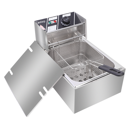 [Replace old code: 96063967] EH81 2500W 220-240V 6.3QT/6L Stainless Steel Single Cylinder Electric Fryer UK Plug