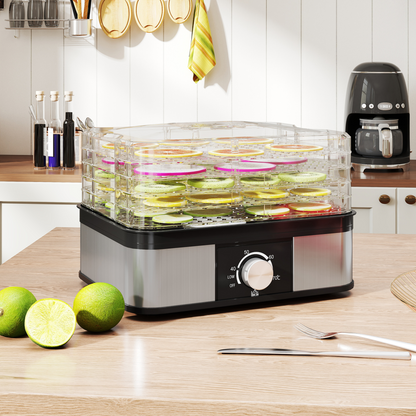 HOMCOM 5 Tier Food Dehydrator, 245W for Drying Fruit, Meat, Vegetable, Black