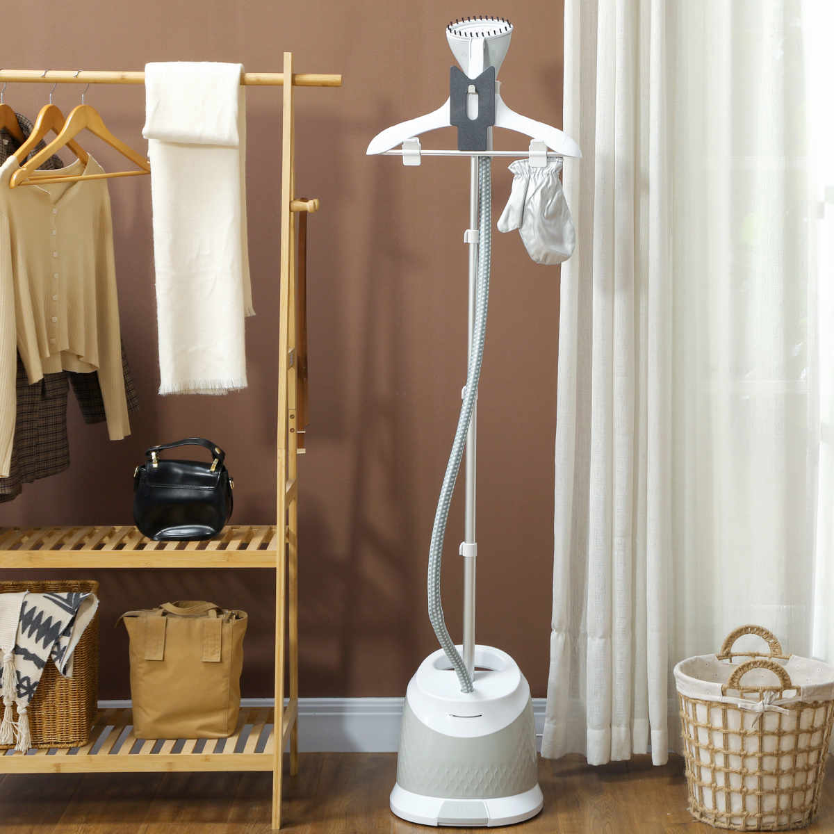 HOMCOM Clothes Steamer, Garment Steamer Clothing Wrinkle Remover, Grey