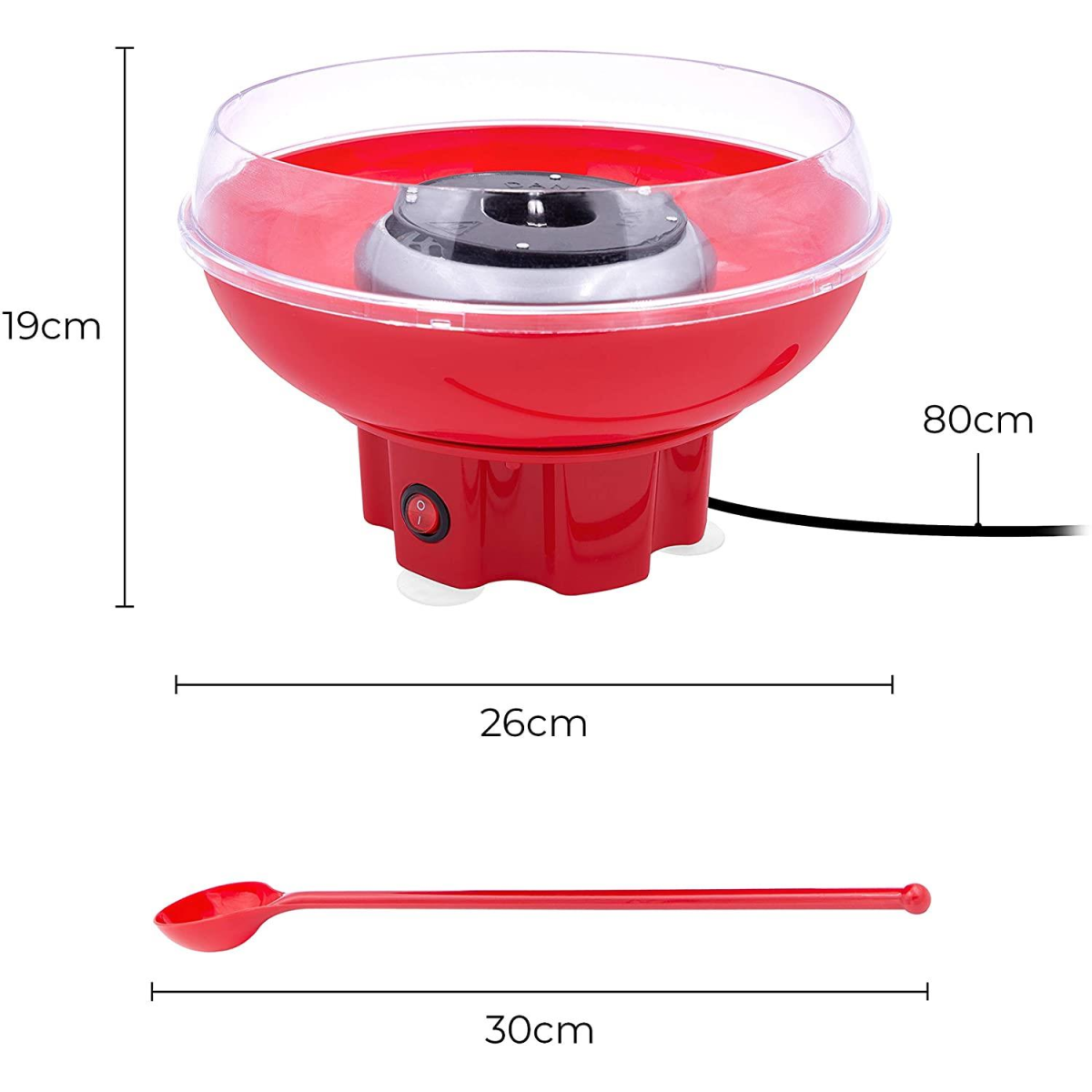 Global Gizmos Retro Candy Floss Maker Red 400W- 55889