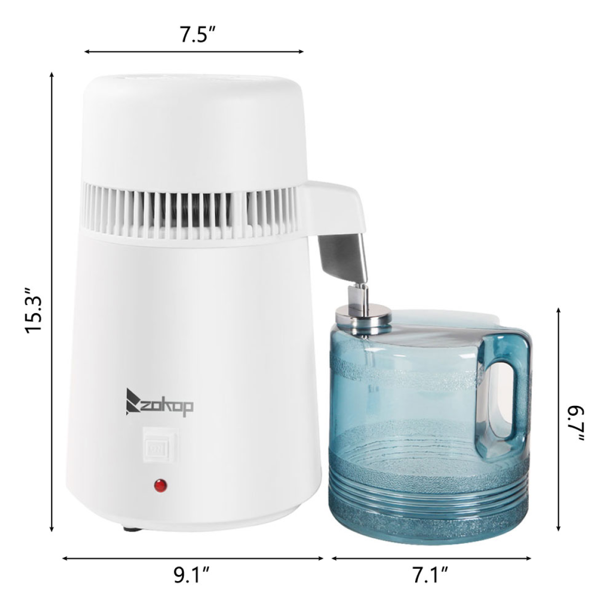 【Same Code：94286132】British Standard ZB-1 4L Distilled Water Machine 220V 750W with New Thermostat and Plastic Bottle (Natural Color)