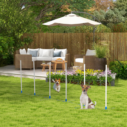 Dog Weave Pole Set Agility Starter Kit Pet Outdoor Exercise Training Set
