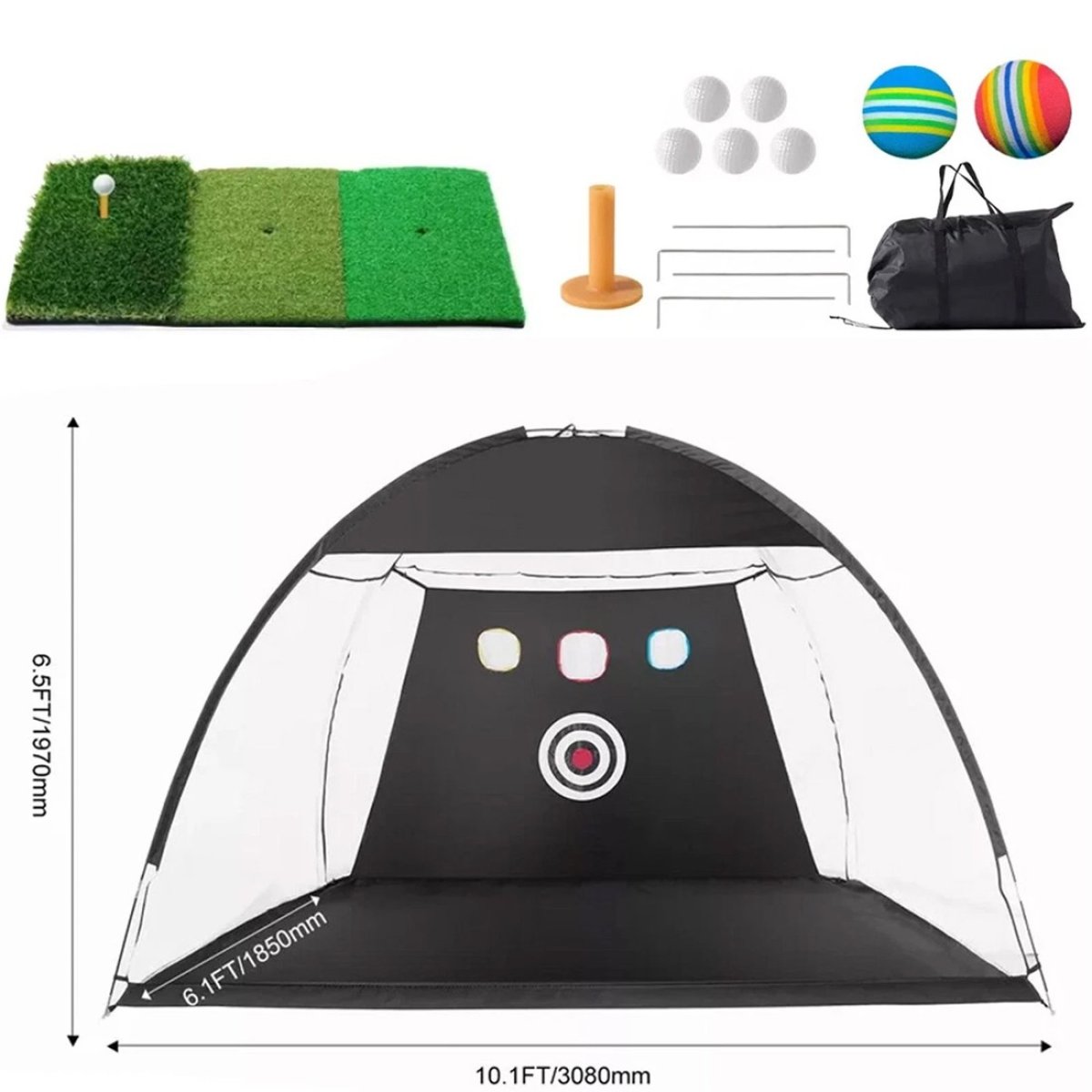 10x7ft Golf Practice Net Golf Hitting Aid Training Driving Chipping Indoor Out