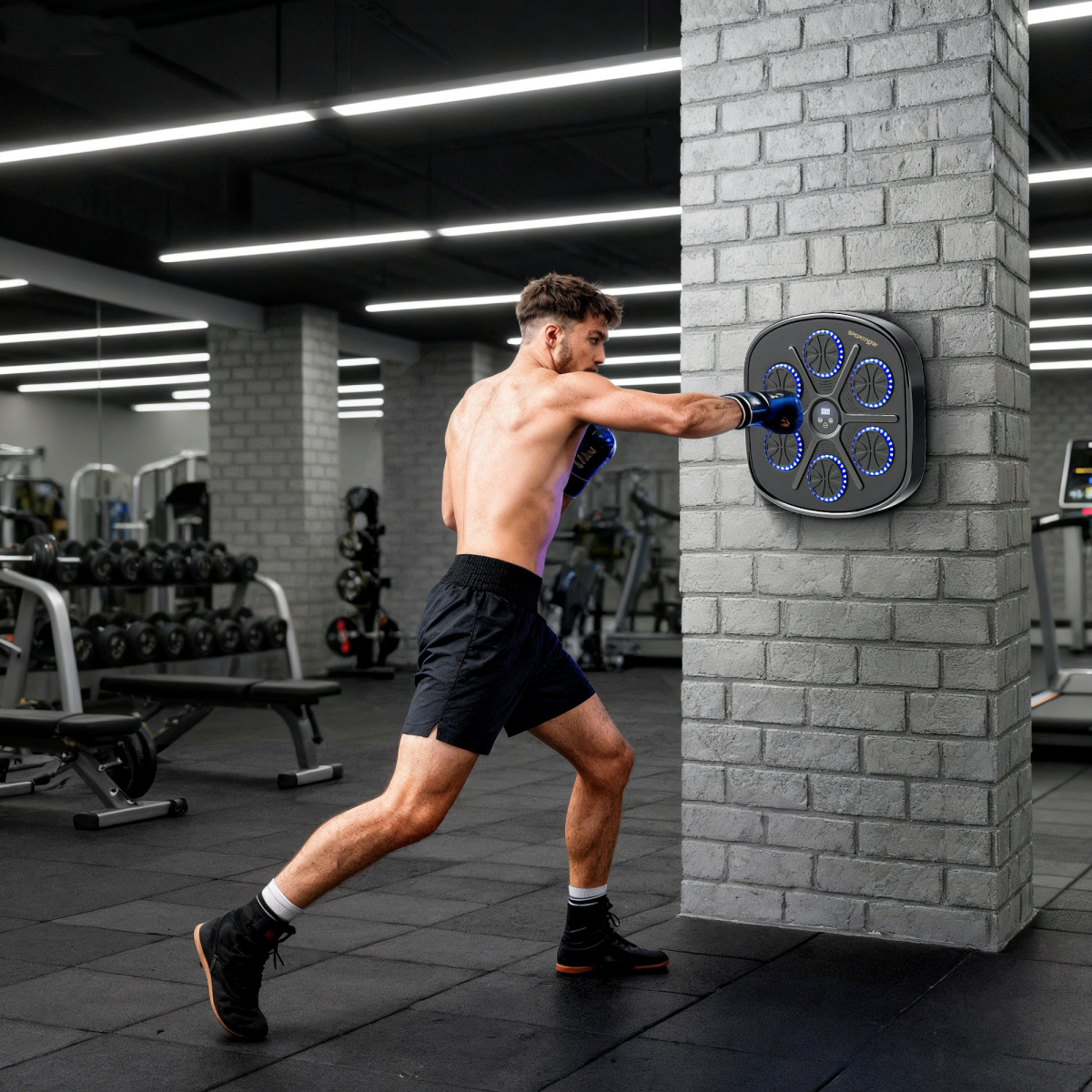 SPORTNOW Smart Bluetooth Boxing Machine Wall Mounted with 9 Speeds & Modes