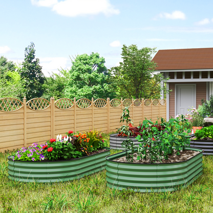 Garden Raised Planters Set - Durable Galvanised Steel for Outdoor Use