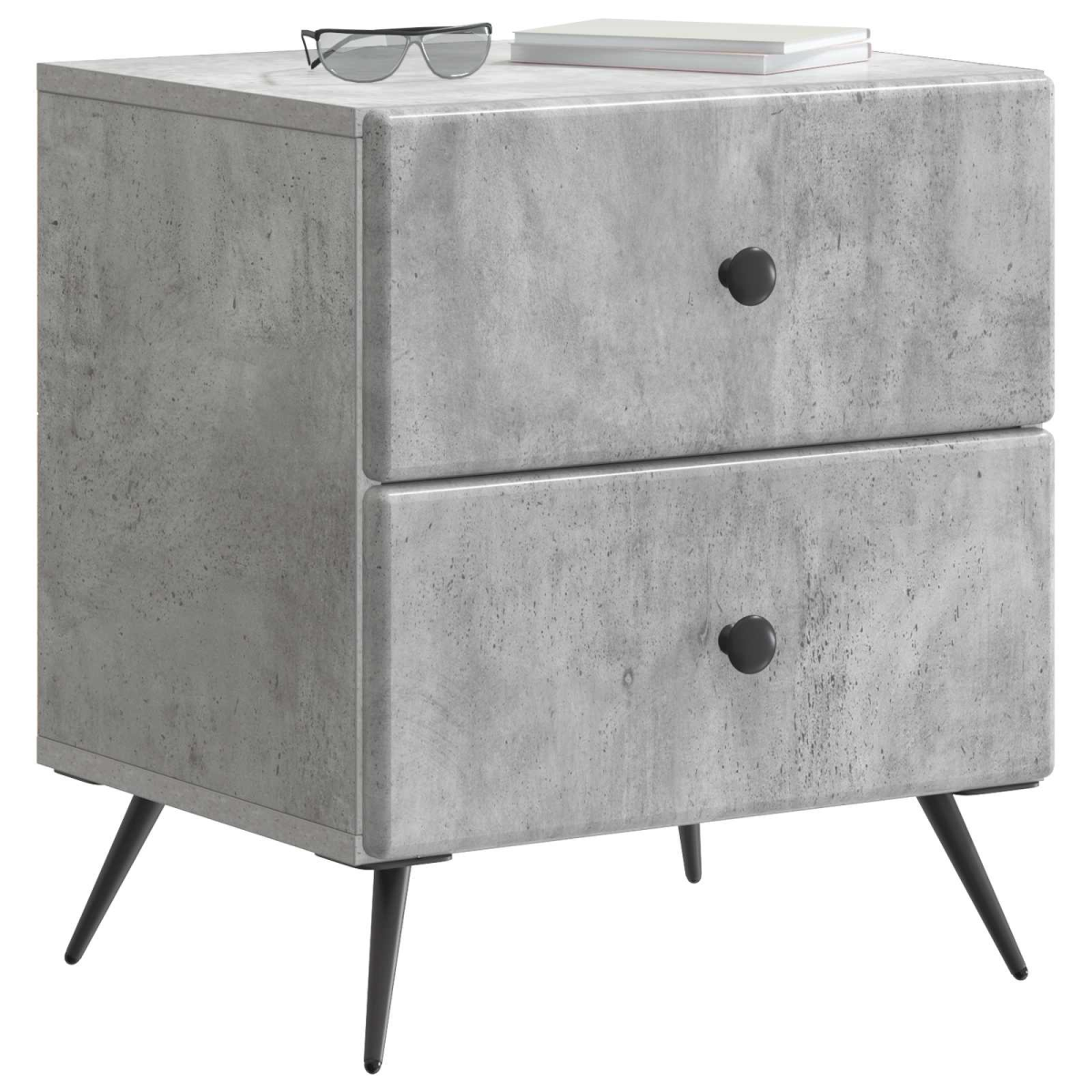 vidaXL Bedside Cabinet with Drawer Concrete Grey 43 x 34.5 x 47.5 cm
